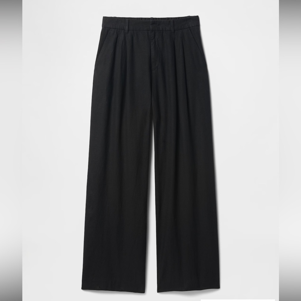 Gap linen cotton blend Classic Black Wide-Leg Trousers